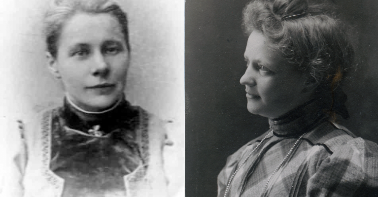 Kristine Gyldenhammer (1864–1942) og Barbara Bostrøm (1875–1943), henholdsvis fotograf og pressekvinne, på tidlige 1900-tallet i Mo i Rana. 