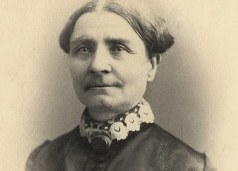 Portrettfoto av Aasta Hansteen i Boston mot slutten av 1880-årene. Eier Oslo Museum