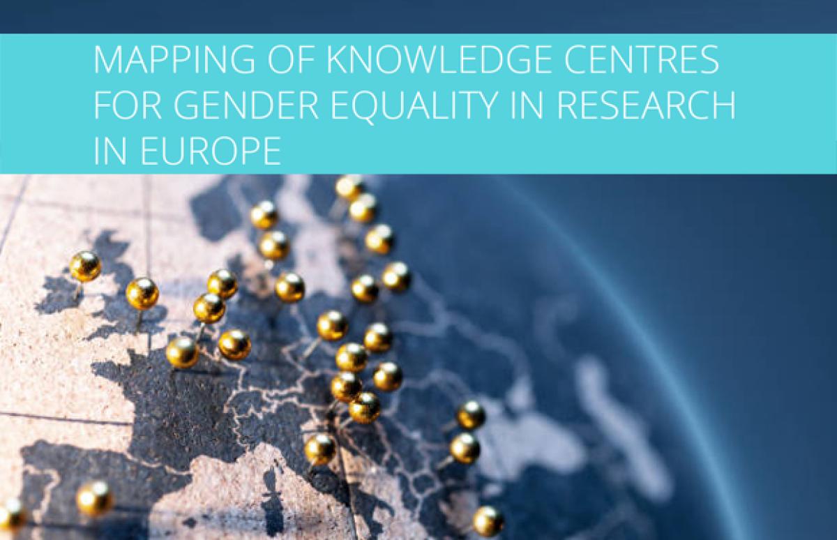 Front page Mapping of European Knowledge Centres for Gender Equality in Research showing map of Europe