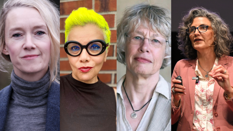 Fra venstre bilde av Tina Askanius, Mona Eltahawy, Anne Hellum og Salma Nims